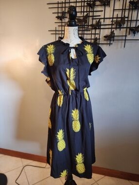 SHEIN Black and Yellow Pineapple Dress